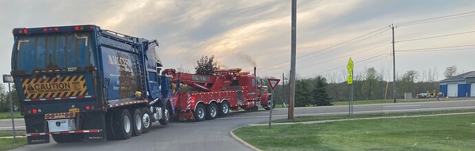 One of our largest tri-axle heavy "rotator" recovery wreckers. It's a 60-ton and the boom rotates 360 degrees for recovery purposes.